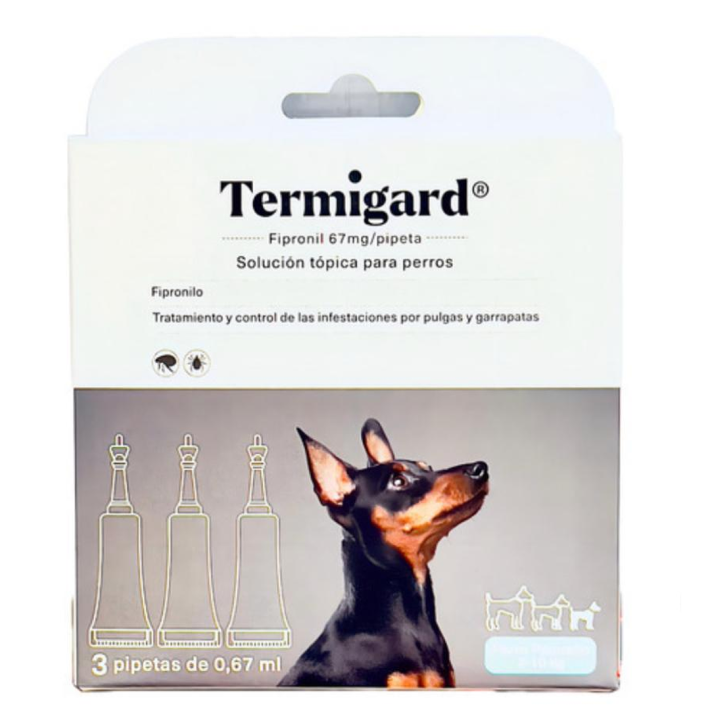 Termigard Fipronil 0,67 ml Tres Unidades Para Perros de 2 a 10 kg.