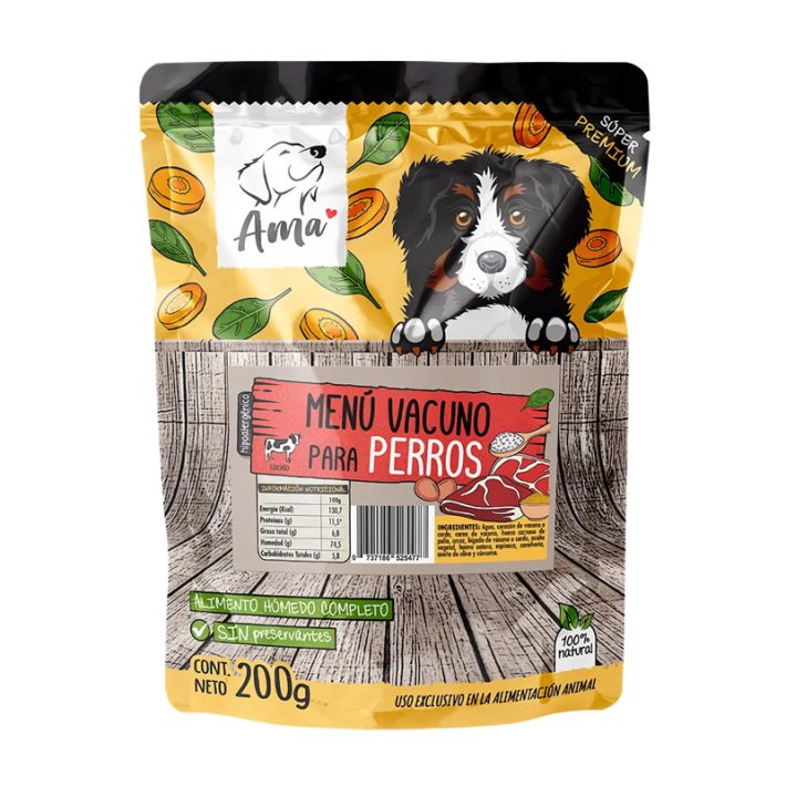 Ama Sachet Para Perros Menú Vacuno 200gr.