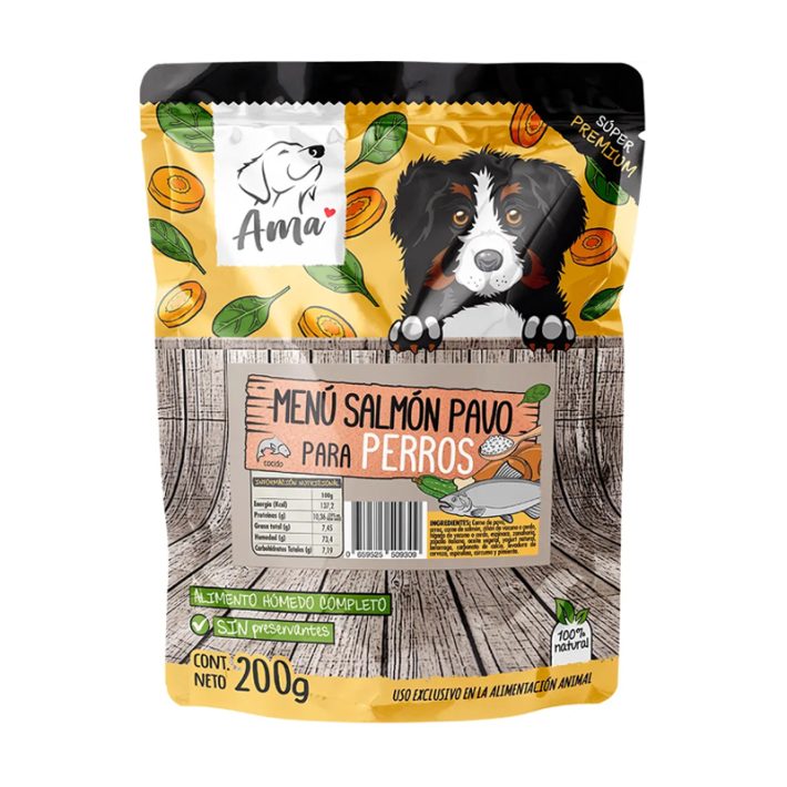 Ama Sachet Perros Menú Salmon Pavo 200gr.