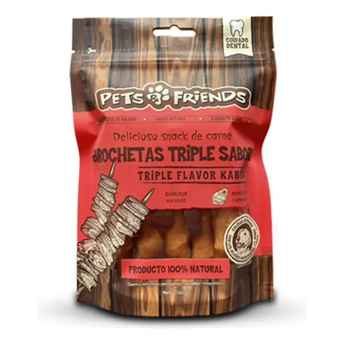 Snack para Perro Brochetas Triple Sabor Pets & Friends 100 gr.